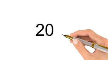 2023 happy new year by hand Great to use as a card for New Year's celebrations. 4K Animated footage video