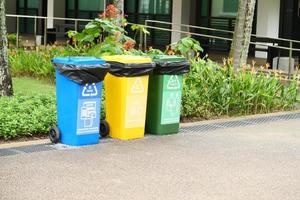 singapore 1 june 2022 Collection of waste bins outdoor photo