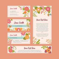 Floral Business Kit Banners Template vector