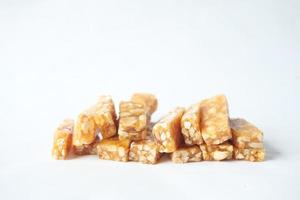 peanuts sweet bar on a white background photo