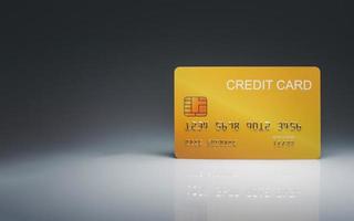 Mock credit card isolated on light and shadow background. Shopping concept. cashless spending concept