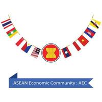 ASEAN Economic Community flag vector