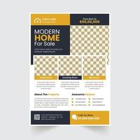 Creative and clean real estate flyer for real estate and property business. Modern Home Sale Flyer vector