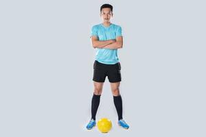 Football referee standing on a white background photo