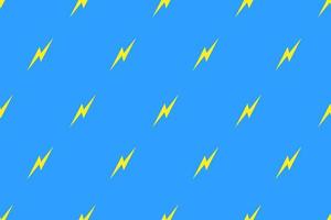 yellow thunderbolt on blue background seamless pattern vector
