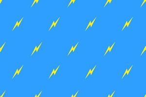 yellow thunderbolt on blue background seamless pattern vector