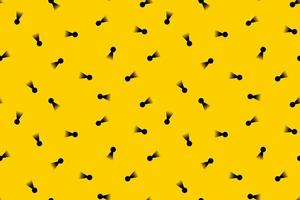hey hole shape black fill color on yellow background seamless pattern vector