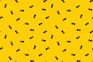 hey hole shape black fill color on yellow background seamless pattern vector