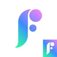 letter F with modern trendy color for initial vector logo design element