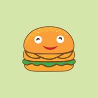 diseño de ilustrador de vector de dibujos animados de hamburguesa