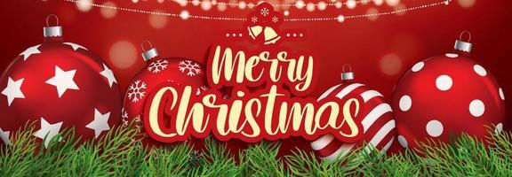 Merry christmas greeting card banner template background. vector