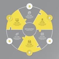 Basic circle infographic with 6 steps, process or options. vector