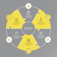 Basic circle infographic with 6 steps, process or options. vector