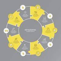 Basic circle infographic with 10 steps, process or options. vector