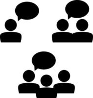 Man and team dialogue, icons. vector