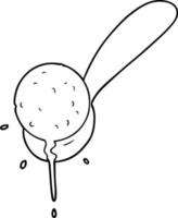 Line drawing cartoon cute ice cream vector