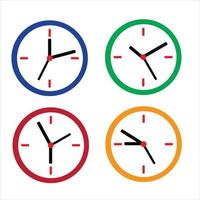 vector wall clock icon showing some time on white background isolated