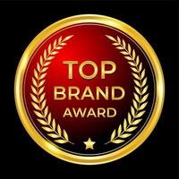 Luxury golden top brand badge label design vector