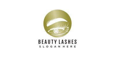 Beauty women logo design concept and beauty lashes extention concept vector