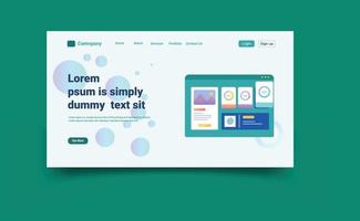 Landing page design for startup company vector