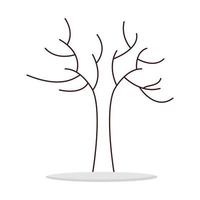 Flat Winter Tree. Vector illustration