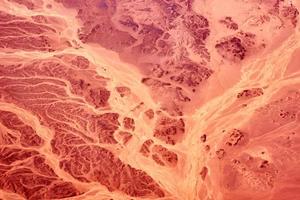 Res sand desert, aerial view from the airplane photo