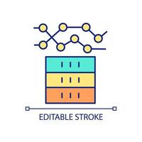 Variability in big data RGB color icon. Operations management. Computer science. Constantly changing data. Isolated vector illustration. Simple filled line drawing. Editable stroke.