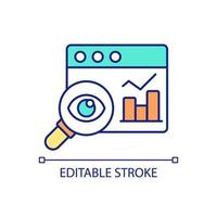 Analyzing statistical data RGB color icon. Collecting patterns and trends. Advanced analytical technique. Isolated vector illustration. Simple filled line drawing. Editable stroke.