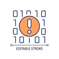 Data mining mistakes RGB color icon. Processing errors. Issues in big data analytics. Poor quality. Isolated vector illustration. Simple filled line drawing. Editable stroke.