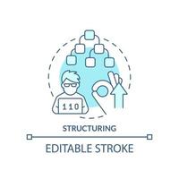 Structuring turquoise concept icon. Code hierarchy. Feature of programming languages abstract idea thin line illustration. Isolated outline drawing. Editable stroke. vector