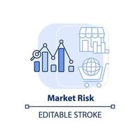 Market risk light blue concept icon. Risk category abstract idea thin line illustration. Retail business. Selling online. Isolated outline drawing. Editable stroke. vector