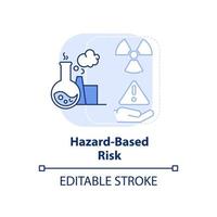 Hazard-based risk light blue concept icon. Risk type abstract idea thin line illustration. Potential danger source. Isolated outline drawing. Editable stroke. vector