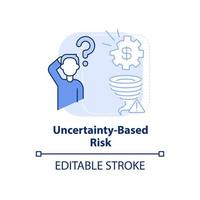 Uncertainty-based risk light blue concept icon. Type of risk abstract idea thin line illustration. Unpredictable event. Isolated outline drawing. Editable stroke. vector