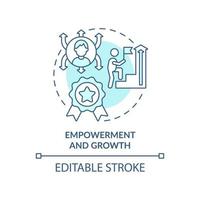 Empowerment and growth turquoise concept icon. Inclusive leaders trait abstract idea thin line illustration. Isolated outline drawing. Editable stroke. vector