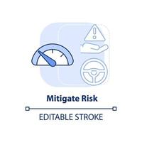 Mitigate risk light blue concept icon. Risk management step abstract idea thin line illustration. Business operations. Isolated outline drawing. Editable stroke. vector