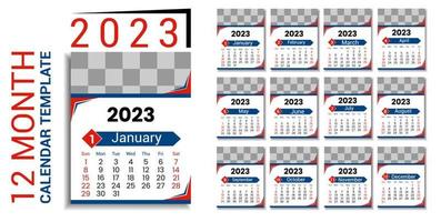 diseño de calendario único 2023 vector