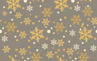 Seamless pattern with golden snowflakes. For Christmas and New Year gift wrapping paper. vector illustration falling snow