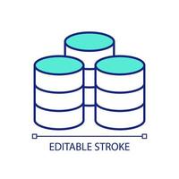 Big data storage RGB color icon. Digital files. High volume of data. Storage architecture and capacity. Isolated vector illustration. Simple filled line drawing. Editable stroke.
