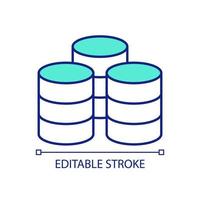 Big data storage RGB color icon. Digital files. High volume of data. Storage architecture and capacity. Isolated vector illustration. Simple filled line drawing. Editable stroke.