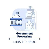 Government processing light blue concept icon. Online website. Digital first service abstract idea thin line illustration. Isolated outline drawing. Editable stroke. vector