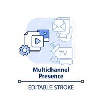 Multichannel presence light blue concept icon. Online platforms. Digital first pros abstract idea thin line illustration. Isolated outline drawing. Editable stroke. vector