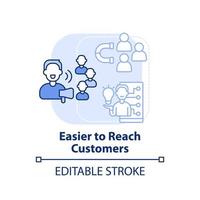 Easier to reach customers light blue concept icon. Digital first mindset is essential abstract idea thin line illustration. Isolated outline drawing. Editable stroke. vector
