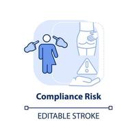 Compliance risk light blue concept icon. Risk category abstract idea thin line illustration. Illegal practices. Isolated outline drawing. Editable stroke. vector