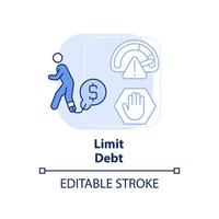 Limit debt light blue concept icon. Additional step to risk management abstract idea thin line illustration. Isolated outline drawing. Editable stroke. vector