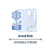 Avoid risk light blue concept icon. Risk management step abstract idea thin line illustration. Choose least risky options. Isolated outline drawing. Editable stroke. vector