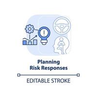 Planning risk responses light blue concept icon. Risk management abstract idea thin line illustration. Options development. Isolated outline drawing. Editable stroke. vector