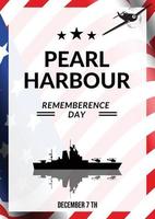 cartel del día del recuerdo de Pearl Harbor vector