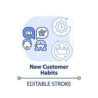 New customer habits light blue concept icon. Why digital first mindset is essential abstract idea thin line illustration. Isolated outline drawing. Editable stroke. vector
