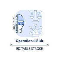 Operational risk light blue concept icon. Risk category abstract idea thin line illustration. Vulnerabilities. Isolated outline drawing. Editable stroke. vector