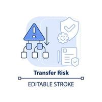 Transfer risk light blue concept icon. Risk management step abstract idea thin line illustration. Shifting consequences. Isolated outline drawing. Editable stroke. vector